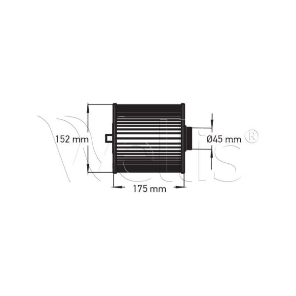 Filtre 175×152 bleu Wellis (filetage pas gros) Wellisparts 3