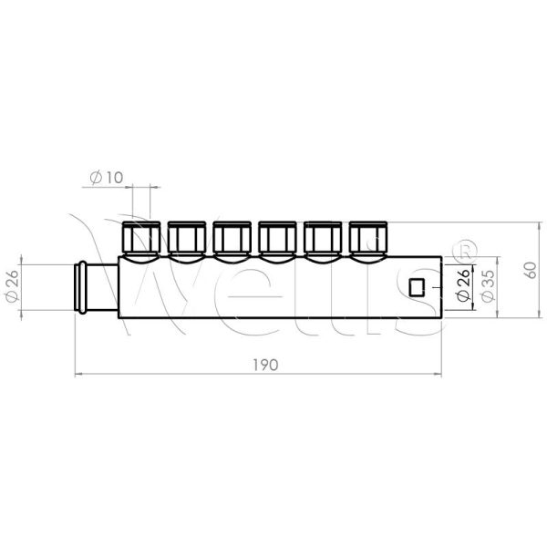 Manifold 10 with 6 quick connectors Wellisparts 3