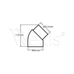 Elbow 45° - 60.3 S × 60.3 Spigot 45° - Image 3