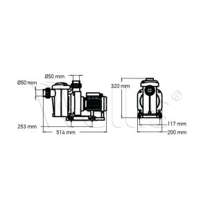 Motor 50Hz keringető előszűrős 350W swim35 - Image 3