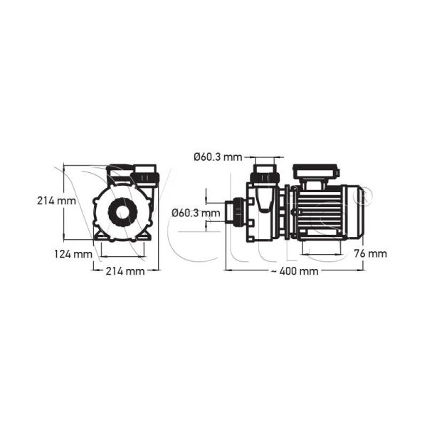 Pompe spa 2.4/0.9 HP à 2 vitesses 60 Hz Wellisparts 3