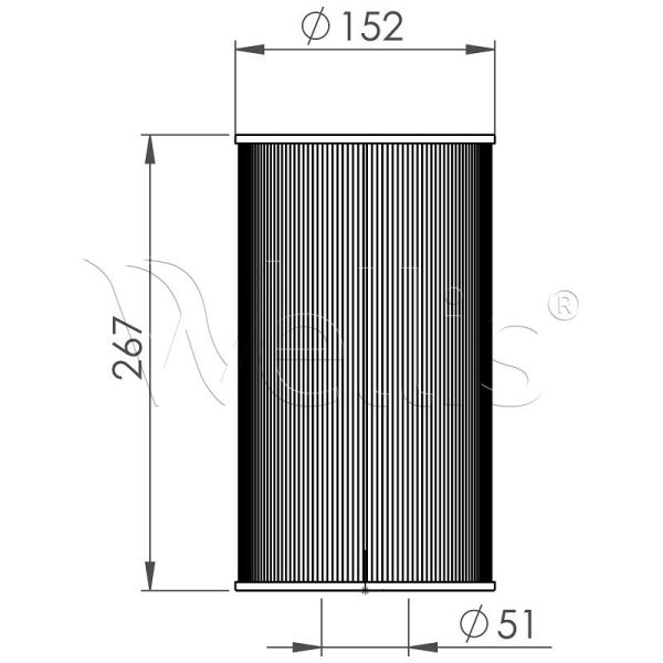 Spa filter 267×152 (no thread) Wellisparts 3