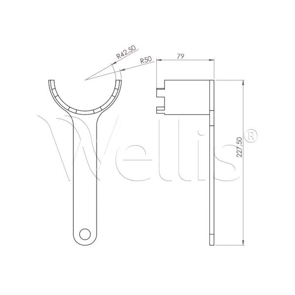 Düseschlüssel V1 für Verteiler Wellisparts 2