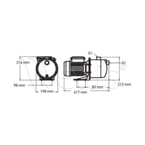 High pressure Garden pump 6 bar, 4.3 m3/h 1.34 HP 1000W - Image 3