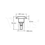 Jet betét 2″ 1 lyukú világosszürke V1 Wellisparts 8